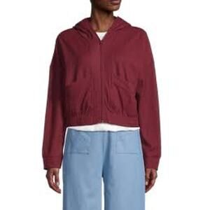 BCBGENERATION Zip Front Slouchy Drop Shoulder Hooded Jacket LIGHTWEIGHT L Large